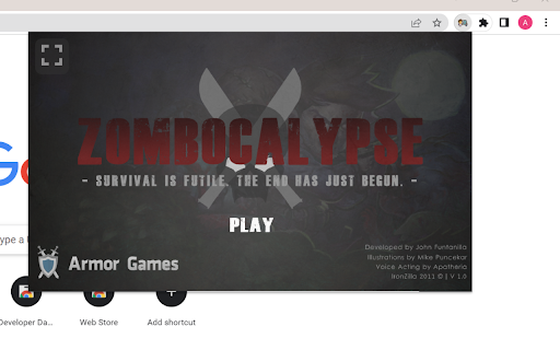 Zombocalypse [updated]  from Chrome web store to be run with OffiDocs Chromium online